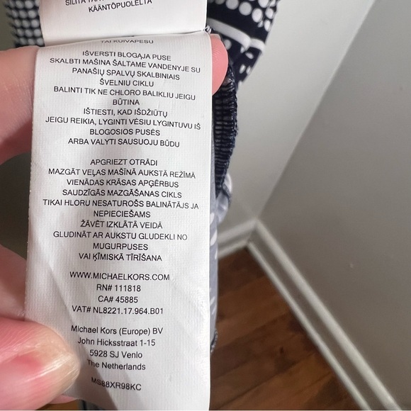 MICHAEL Michael Kors Dot-Print Shift Dress Navy White S - Picture 13 of 13